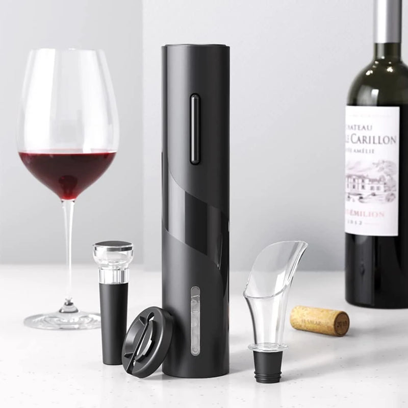 Kit Saca Rolhas Automático Abridor De Vinho